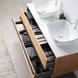 SINTRA 55” WHITEWASH OAK BATHROOM VANITY