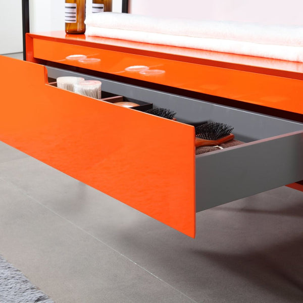 TEXEL 42” RED AMBER AND BLACK BATHROOM VANITY