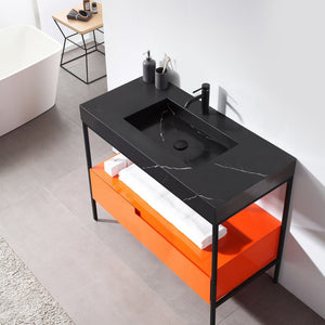 TEXEL 42” RED AMBER AND BLACK BATHROOM VANITY