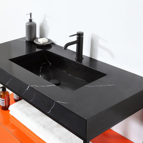 TEXEL 42” RED AMBER AND BLACK BATHROOM VANITY