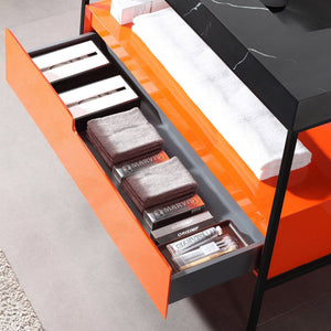 TEXEL 42” RED AMBER AND BLACK BATHROOM VANITY