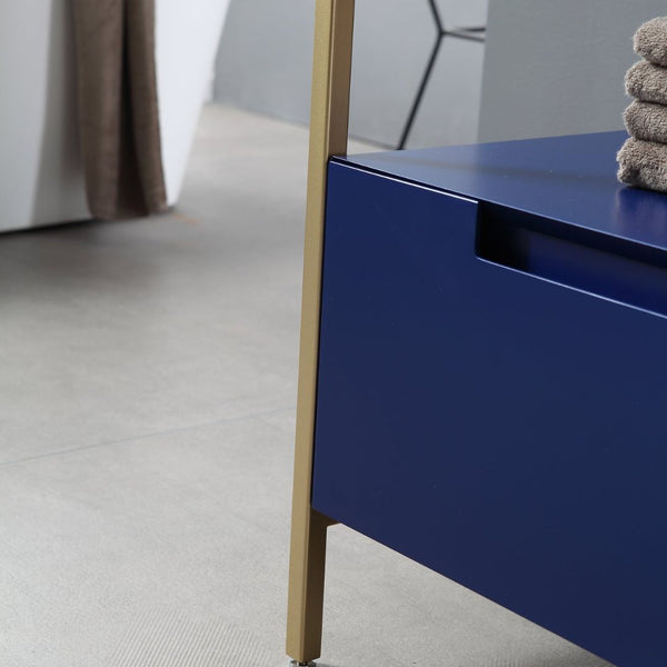 TEXEL 30” NAVY BLUE AND GOLD FRAME BATHROOM VANITY