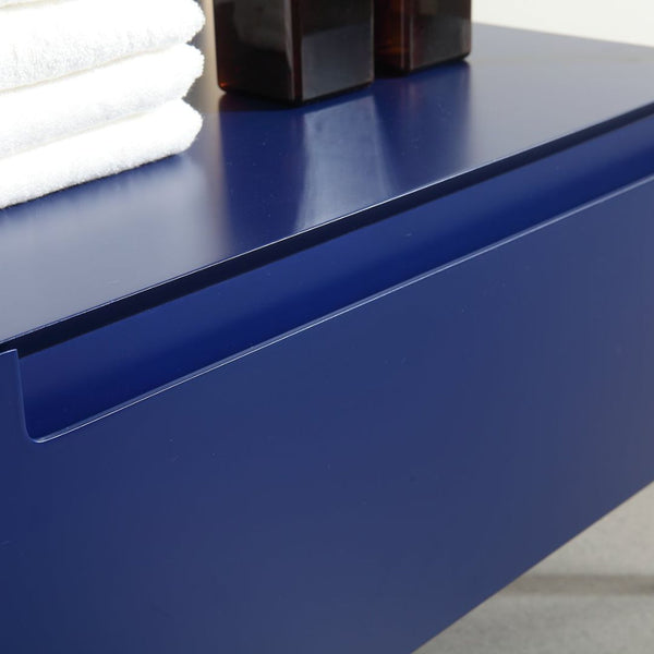 TEXEL 42” NAVY BLUE AND GOLD FRAME BATHROOM VANITY