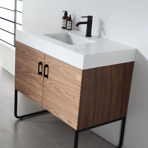 VEEMON 36” WALNUT BATHROOM VANITY