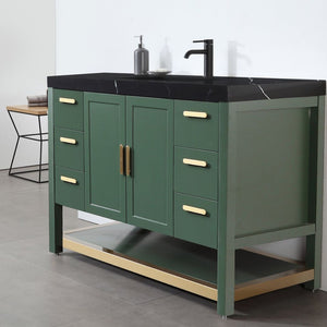 Winchester 48” FOREST GREEN WITH BLACK COUNTERTOP BATHROOM VANITY