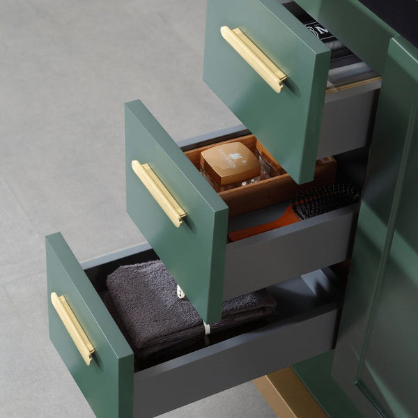 Winchester 48” FOREST GREEN WITH BLACK COUNTERTOP BATHROOM VANITY