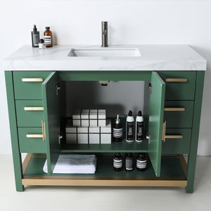WINCHESTER 48” FOREST GREEN WITH WHITE COUNTERTOP BATHROOM VANITY