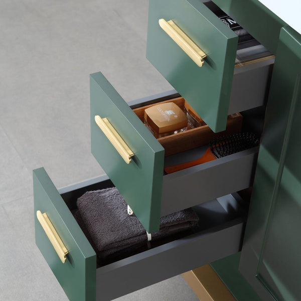 WINCHESTER 48” FOREST GREEN WITH WHITE COUNTERTOP BATHROOM VANITY
