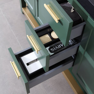 WINCHESTER 60” FOREST GREEN WITH BLACK COUNTERTOP BATHROOM VANITY