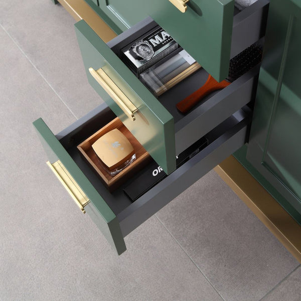 WINCHESTER 60” FOREST GREEN WITH WHITE COUNTERTOP BATHROOM VANITY