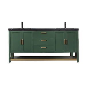 WINCHESTER 72” FOREST GREEN WITH BLACK COUNTERTOP BATHROOM VANITY