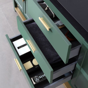 WINCHESTER 72” FOREST GREEN WITH BLACK COUNTERTOP BATHROOM VANITY