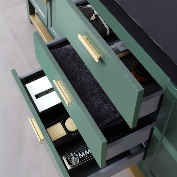 WINCHESTER 72” FOREST GREEN WITH BLACK COUNTERTOP BATHROOM VANITY