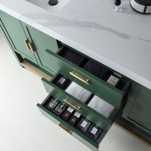 WINCHESTER 72” FOREST GREEN WITH WHITE COUNTERTOP BATHROOM VANITY