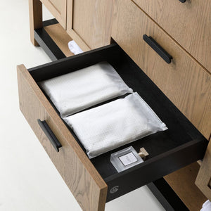 WINCHESTER 72” PECAN OAK WITH WHITE COUNTERTOP BATHROOM VANITY