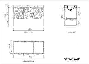 VEEMON 48” PINE MIST BATHROOM VANITY