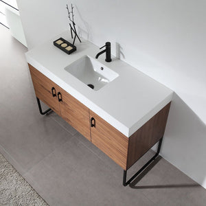 VEEMON 48” WALNUT BATHROOM VANITY