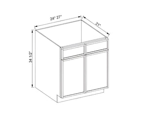Slim Shaker Oak Vanity Sink Base Cabinet