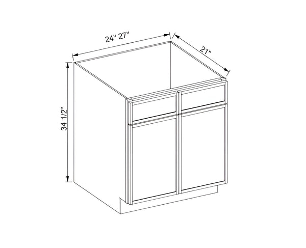 Slim Shaker Oak Vanity Sink Base Cabinet