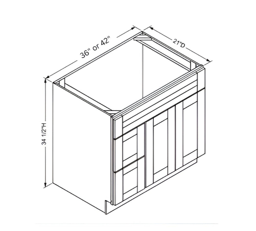 French Grey Vanity Sink Drawer Base Cabinet ( Left Drawer )