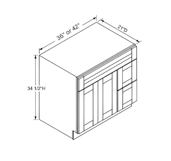 Sydney White Vanity Sink Drawer Base Cabinet ( Right Drawer )