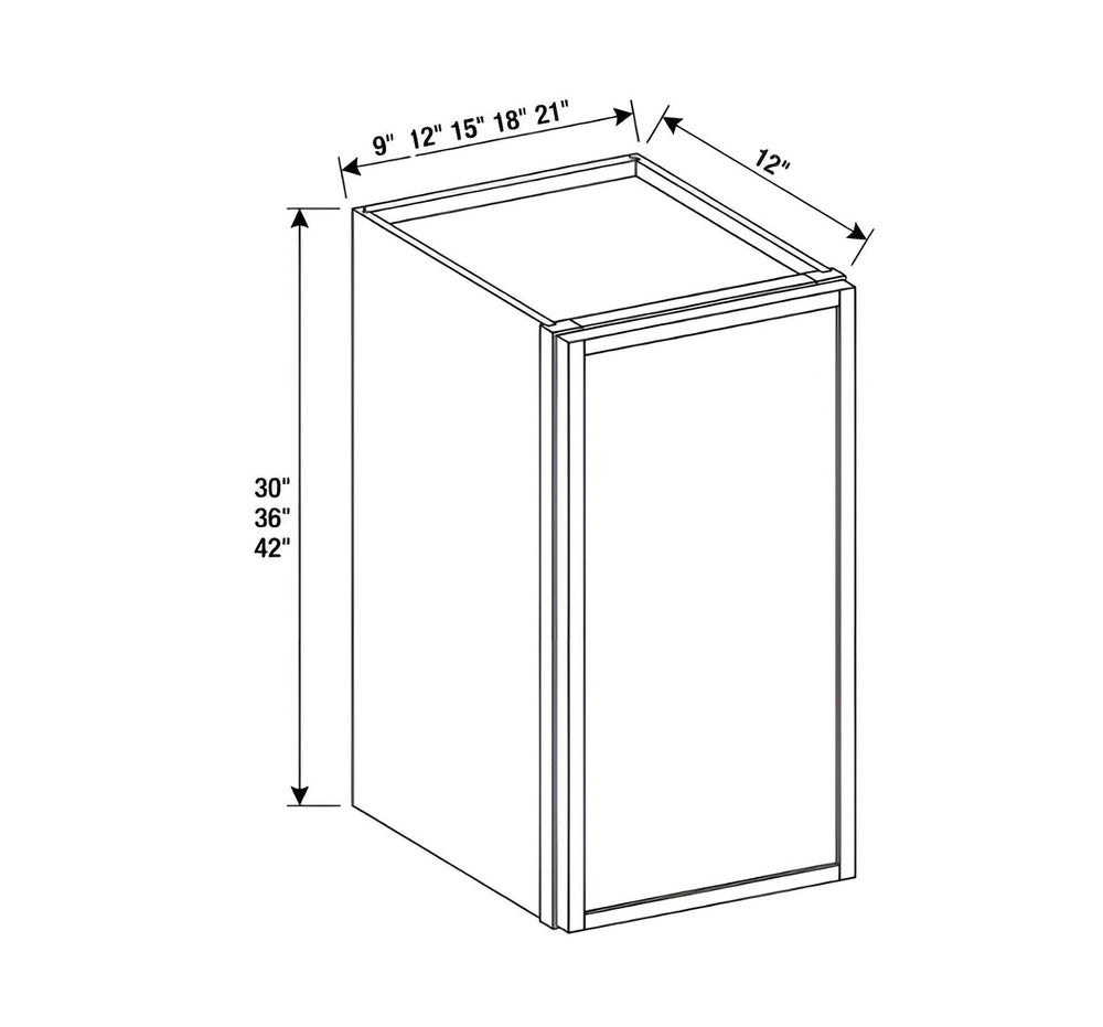 Slim Amber Oak 30"H Single  Door Wall Cabinet