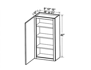 Midnight Glass 42"H Single Door Wall Cabinet
