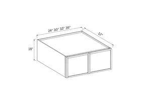 Slim Amber Oak 18"H Double Door Wall Cabinet