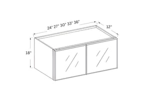 Slim Iron Black- 18"H Double Door Wall Cabinet with Glass Door