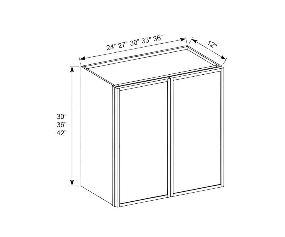 Slim Shaker Oak 30"H Double Door Wall Cabinet
