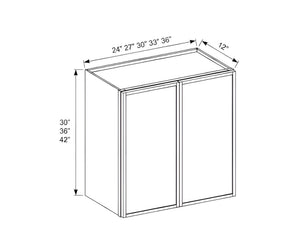 Slim Shaker Oak 30"H Double Door Wall Cabinet
