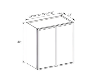 Slim Iron Black- 30"H Double Door Wall Cabinet