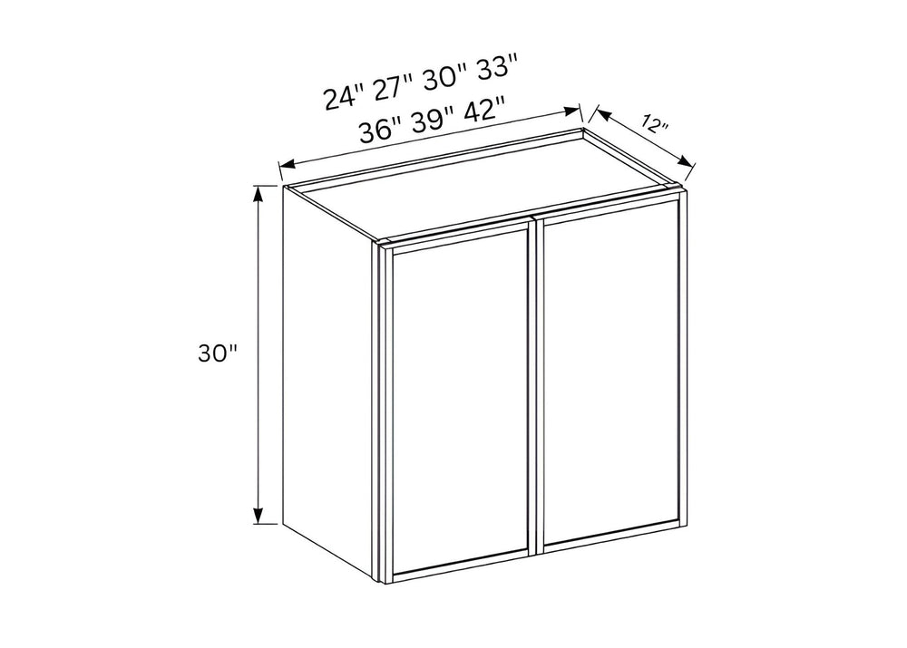 Slim Shaker White 30"H Double Door Wall Cabinet