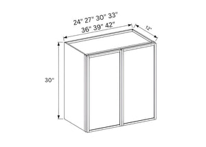Slim Shaker White 30"H Double Door Wall Cabinet