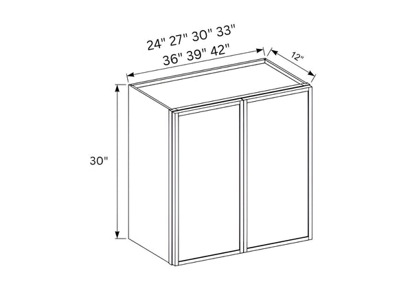 Slim Shaker White 30"H Double Door Wall Cabinet