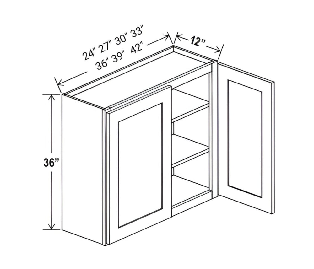 French Grey 36" H Double Door Wall Cabinet