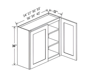 Greek Blue 36" H Double Door Wall Cabinet