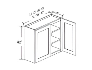Slim Shaker White 42"H Double Door Wall Cabinet