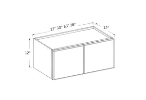 Slim Shaker White- 12"H Double Door Wall Cabinet