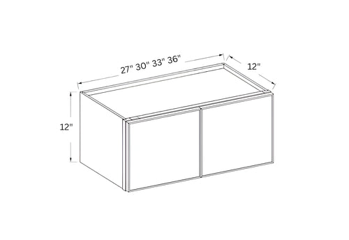 Slim Shaker White- 12"H Double Door Wall Cabinet