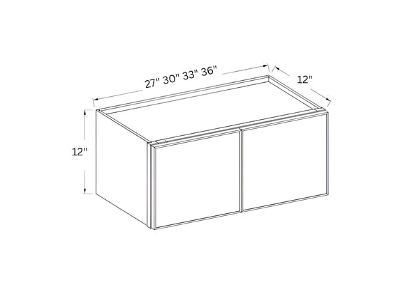 Slim Shaker White- 12"H Double Door Wall Cabinet