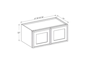 Slim Shaker White- 12"H Double Door Wall Cabinet
