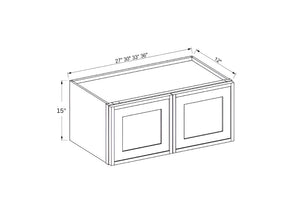 Slim Shaker White-15"H Double Door Wall Cabinet