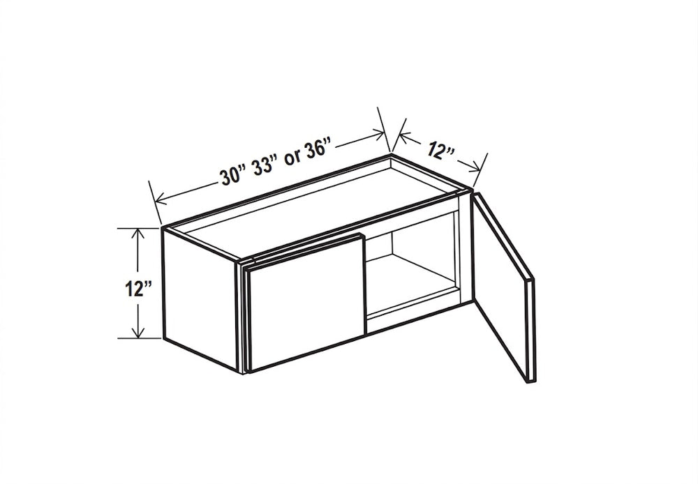 Midnight Glass 12" Wall Cabinet with Double Door