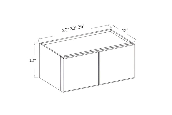 Slim Amber Oak- 12" H Double Door Wall Cabinet