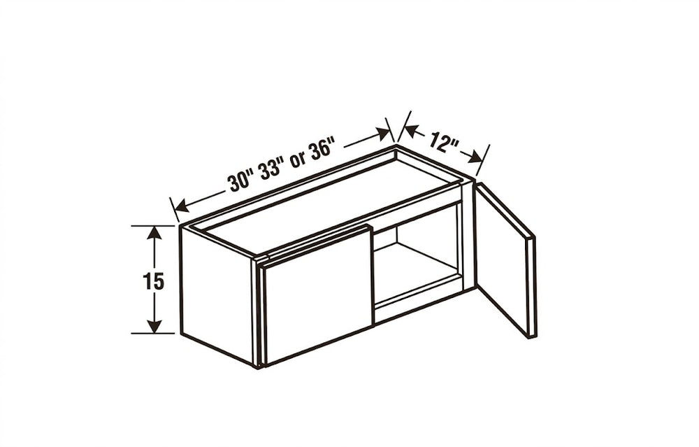 Midnight Glass 15" Wall Cabinet with Double Door