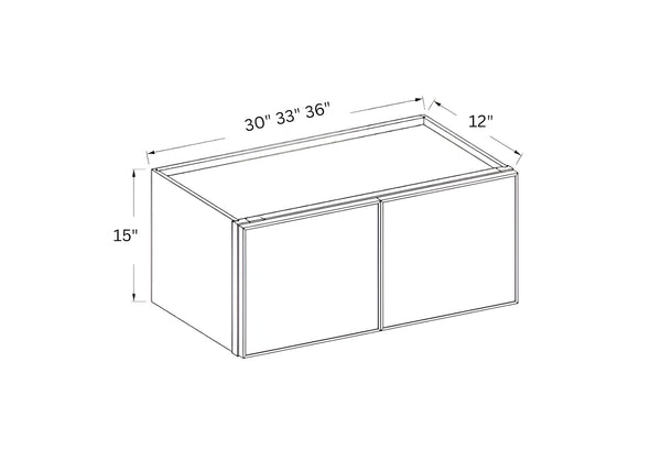 Slim Amber Oak- 15"H Double Door Wall Cabinet