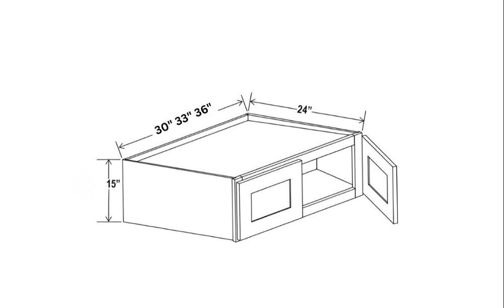 Sage Breeze- 15"H Refrigerator Wall Cabinet with Double Door
