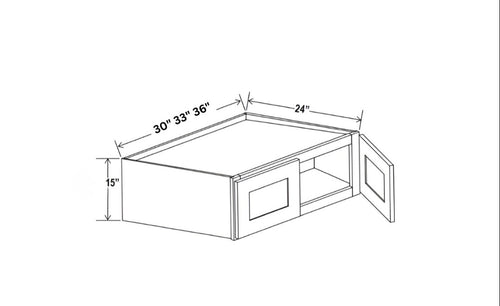 Sage Breeze- 15"H Refrigerator Wall Cabinet with Double Door