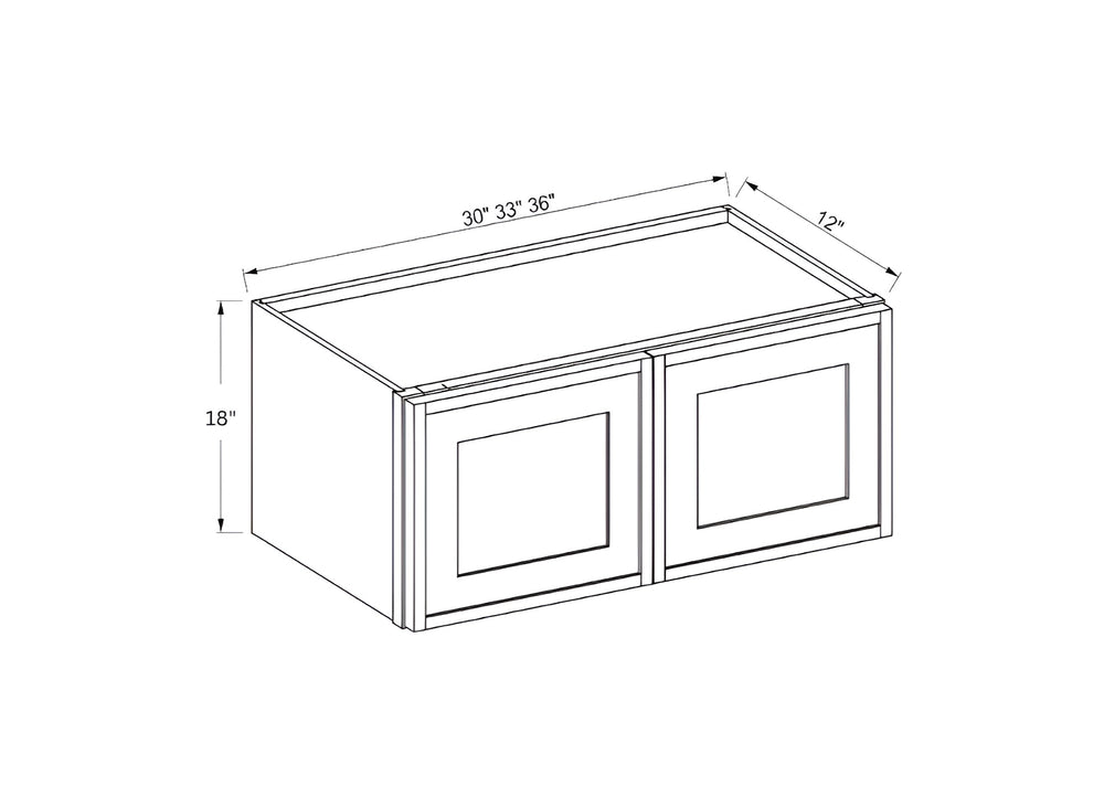 Slim Shaker White- 18" H Double Door Wall Cabinet